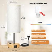 Nachttischlampe Touch Dimmbar mit USB