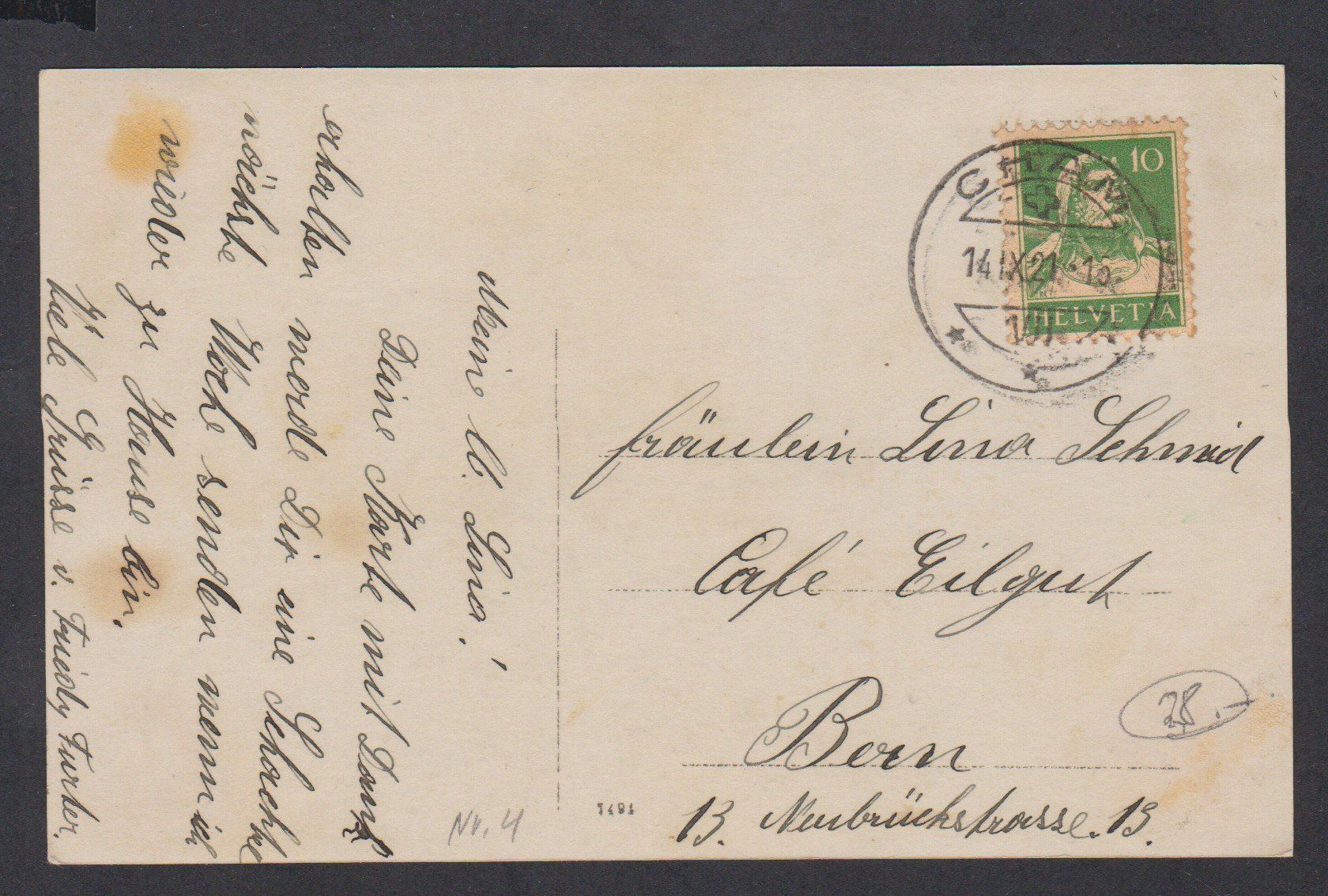Cartoline postali: Cham  ZG   -   alte Ansichtskarte von 1921 – Usato da Vitznau venduto da Ropaku 1