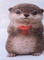 Filzen-Wollfilz-Filzmalerei-Stichinseln-Handgemacht-Otter