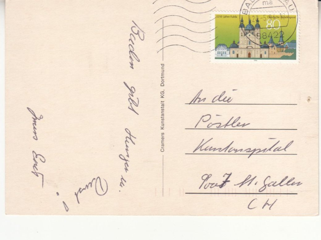 Ansichtskarten: Humorkarte Baden mit Mass 1994 – Gebraucht aus Bürglen TG von StampGraf 1