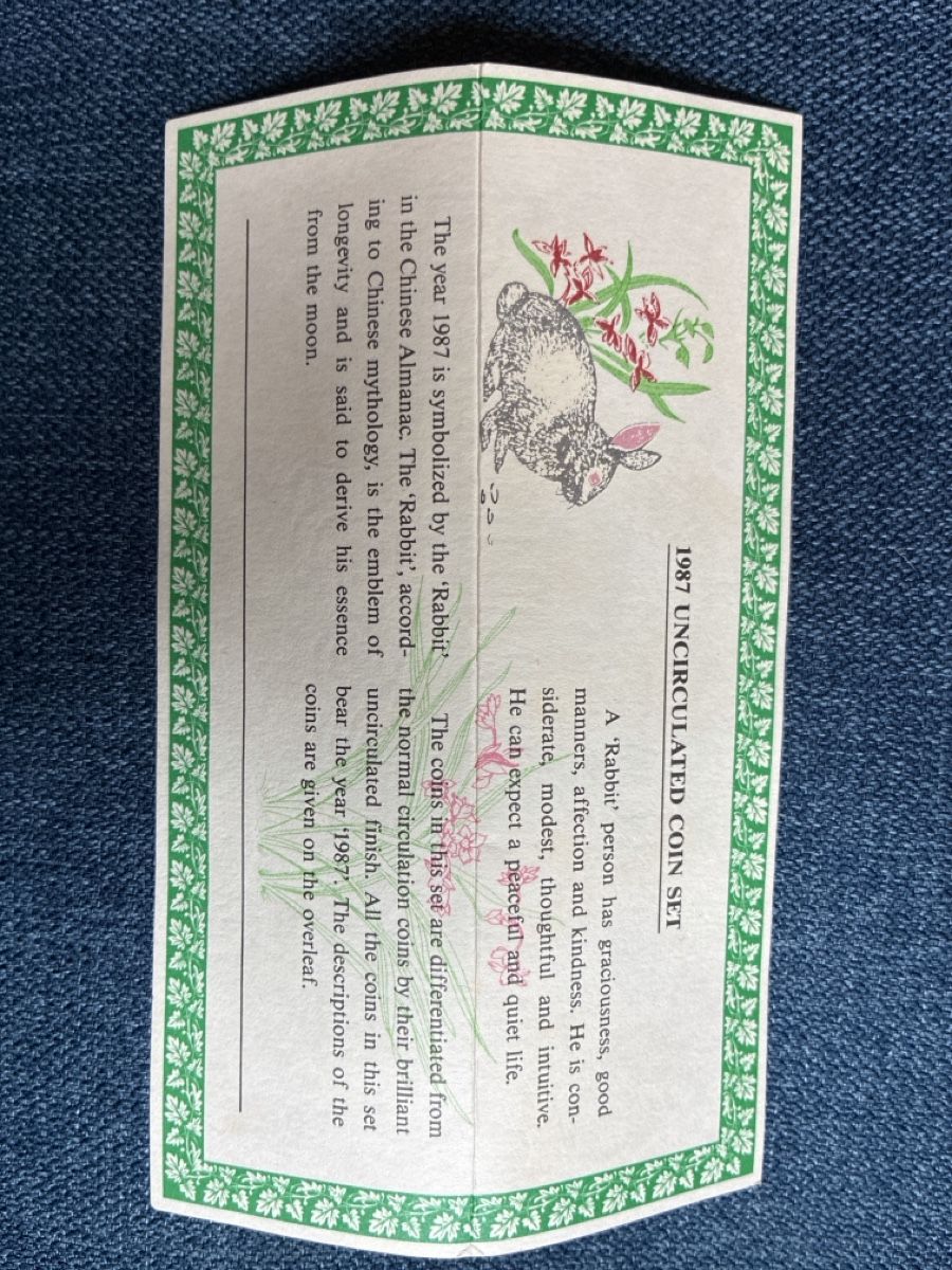 Tutti le monete: Set de monnaies 1987 Singapour UNCIRCULATED COIN SET – Usato da Chéserex venduto da Jane_Lane 1