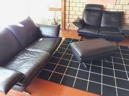 Leder Sofa inkl. Hocker