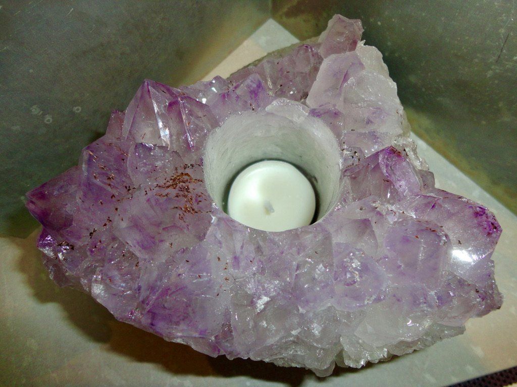 Edelsteine: Wndlicht - Amethyst  mit Rechaudkerze /Unikat – Neu (gemäss Beschreibung) aus Biberist von tl-schmuck 2