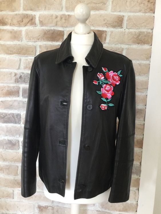 Urbancode Curve - Blouson oversize style motard en cuir véritable