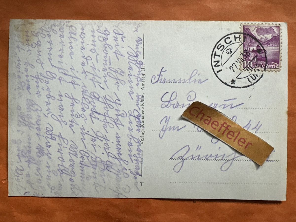 Ansichtskarten: Alte Ansichtskarte Arni ob Intschi, Uri, Rarität.  – Gebraucht aus Zürich von Chaeffeler 1