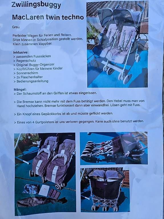 Poussette: Mclaren zwillingsbuggy – D'occasion à Bern par Lindaselina