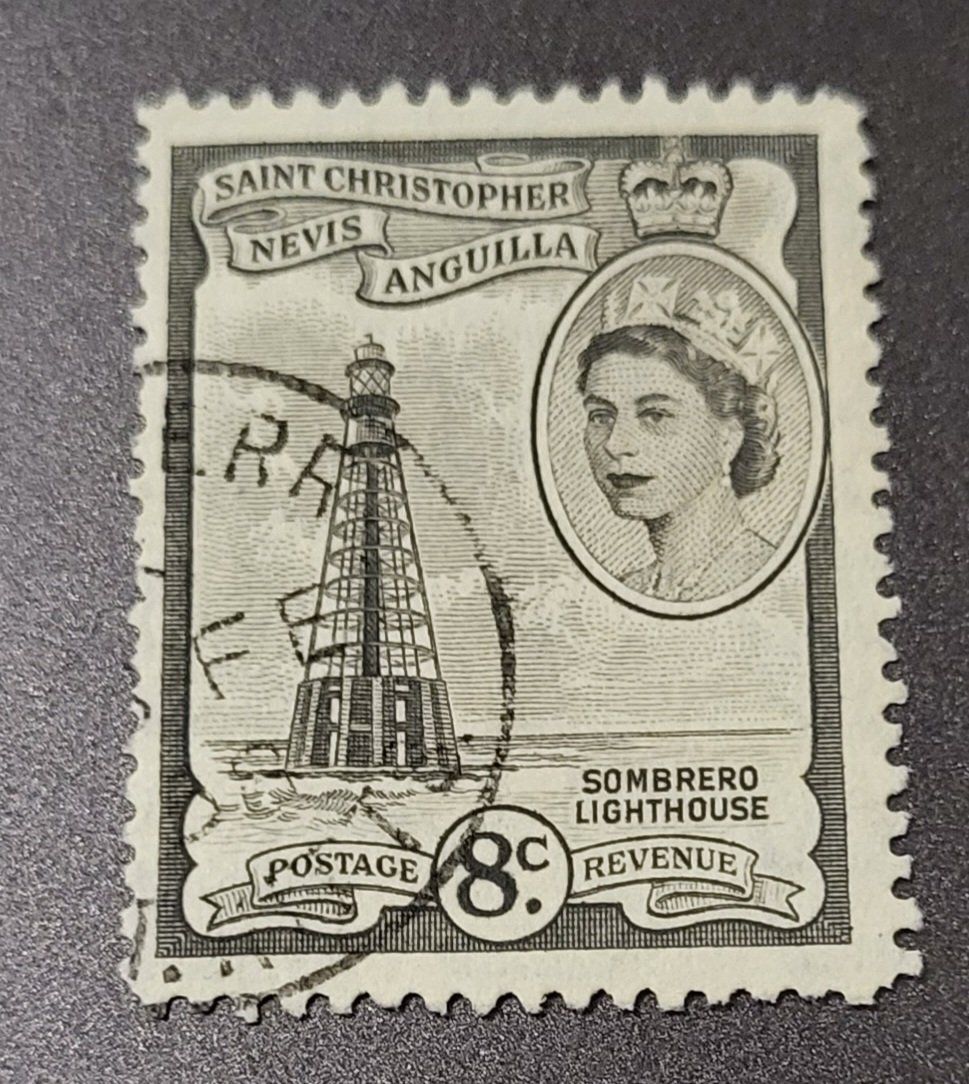 Tutti i francobolli: St. Kitts und Nevis 1957 briefmarke – Usato da St Gallen venduto da Stampsalshobby