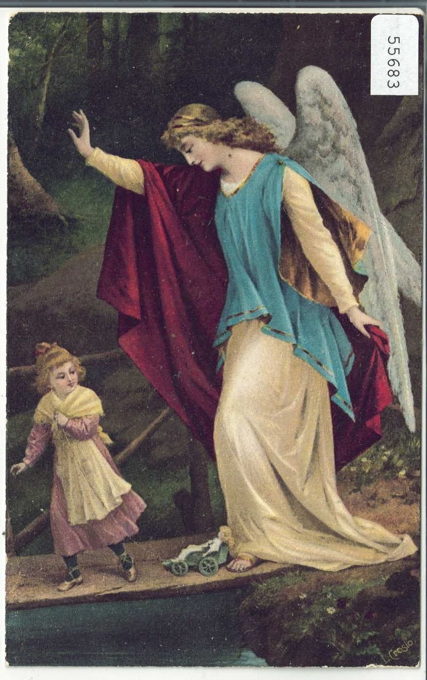 Cartes postales: Erzengel Gabriel mit Mädchen – D'occasion à Ettingen par Kartenplanet