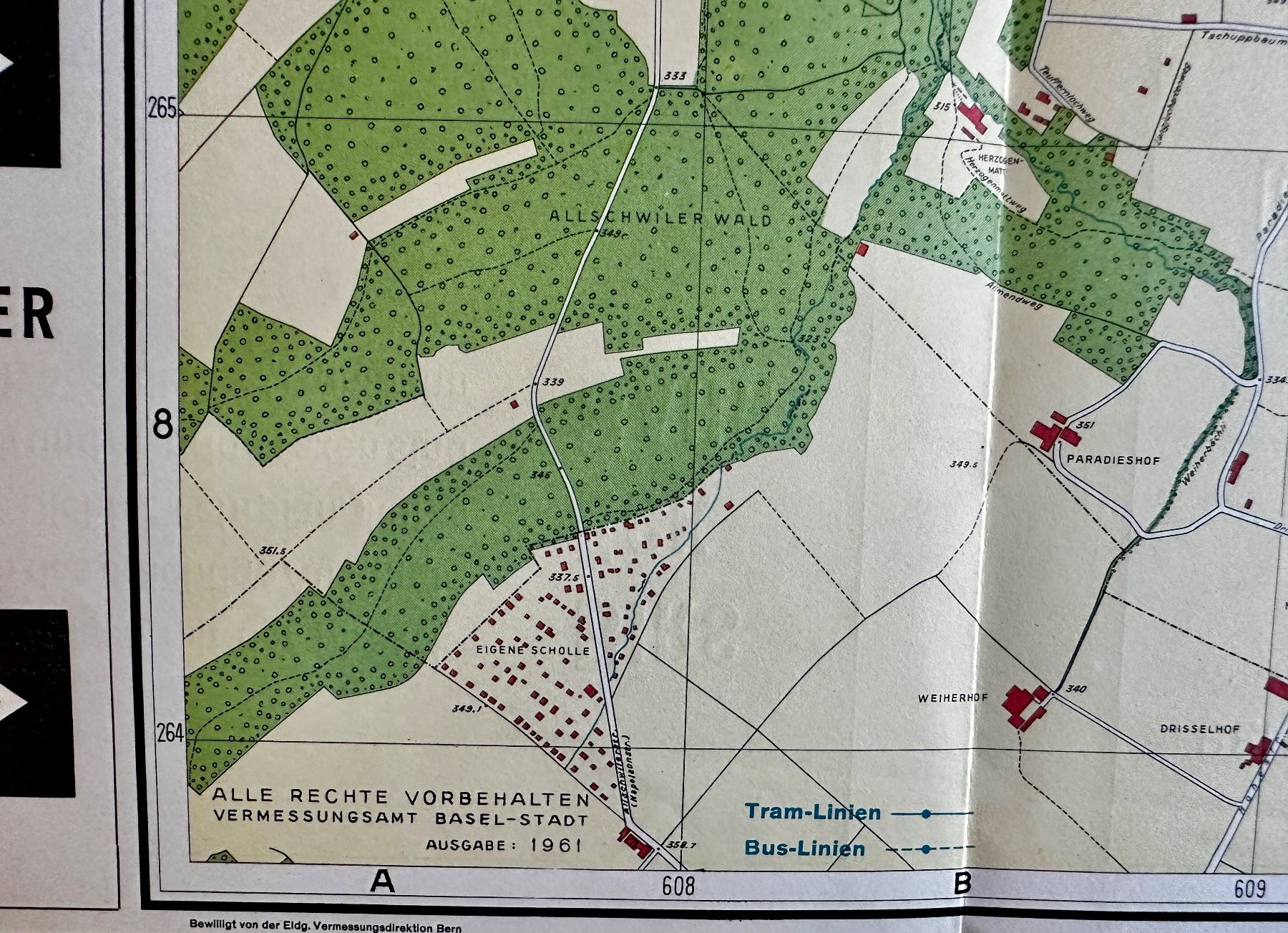 Cartine & Atlanti: Stadtplan Basel und Umgebung 1961 – Usato da Zürich venduto da allp 3