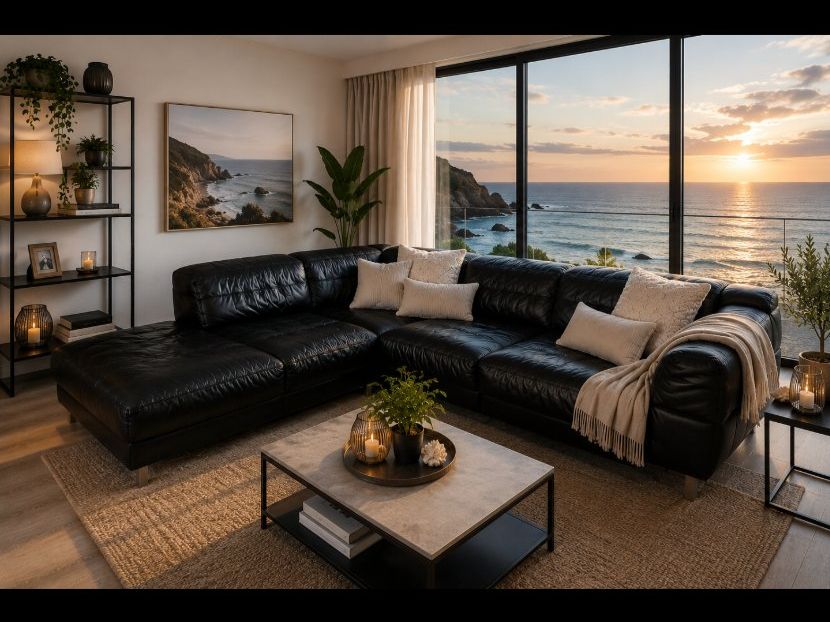 Sofas: Schwarzes Designer Ecksofa aus hochwertigem Leder sehrrobust – Gebraucht aus Menzingen von vannessa.studer