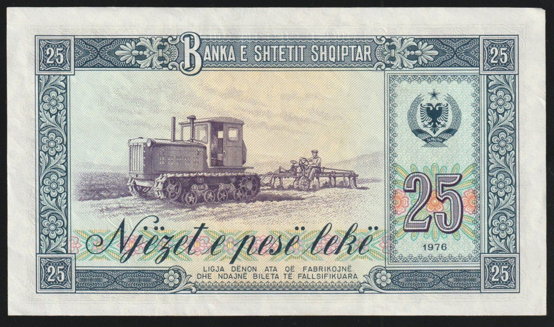 Banconote: Albanien 25 Leke 1976 – Usato da Brugg AG venduto da banknoten_muesli 1