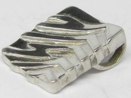 Vintage Anhänger Silber 925 rechteckig Wellenmuster