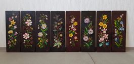 Ölbilder-Set mit Blumen, 8 Stück, je 7,00 CHF