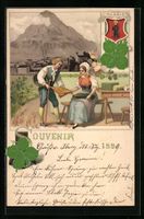 Litho Glarus, Ortsansicht hinter Tuchh