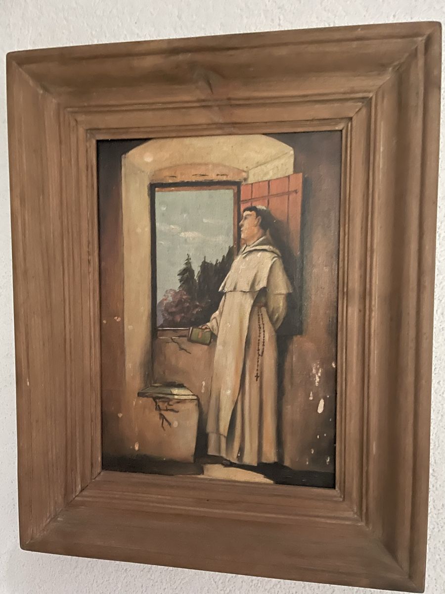 Gemälde: Huile ancienne moine encadrée bois  – Gebraucht aus Lamboing von christopheO 3