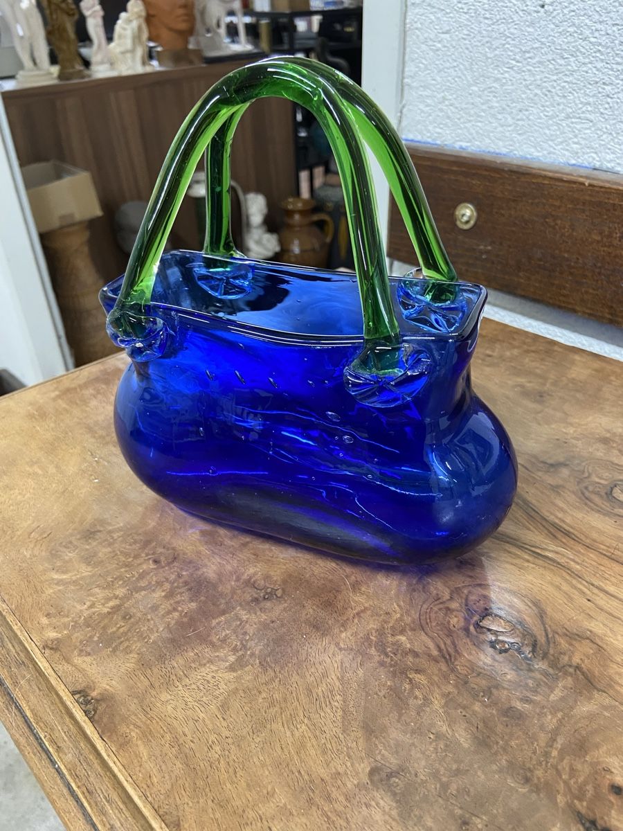 Murano Vasi & Recipienti: Blaue Glasvase Handtasche Form Murano? – Usato da Dietikon venduto da brocki-eyra 9