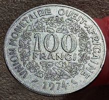 WEST AFRICA 100 FRANCS 1974