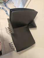 4 Stühle stapelbar schwarz Metall Holz