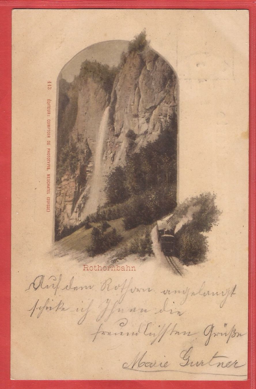 Cartoline postali: Brienzer Rothornbahn - Litho 1899 – Usato da Fislisbach venduto da Porano