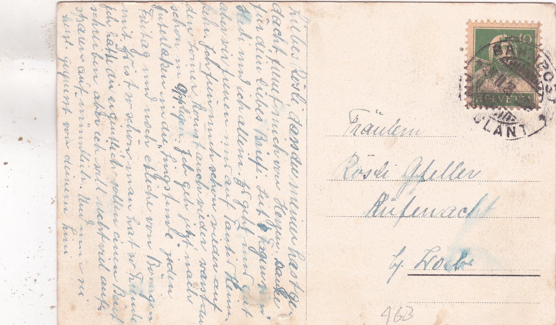 Ansichtskarten: Bönigen Chalet au Lac 1923 – Defekt aus Herisau von Lisegrat2008 1