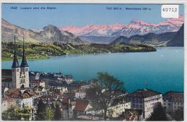 Luzern und die Alpen - Litho