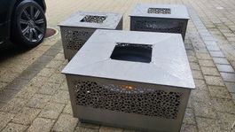 Feuerschale mit Grillplatte & Grillrost, fahrbar, fabrikneu
