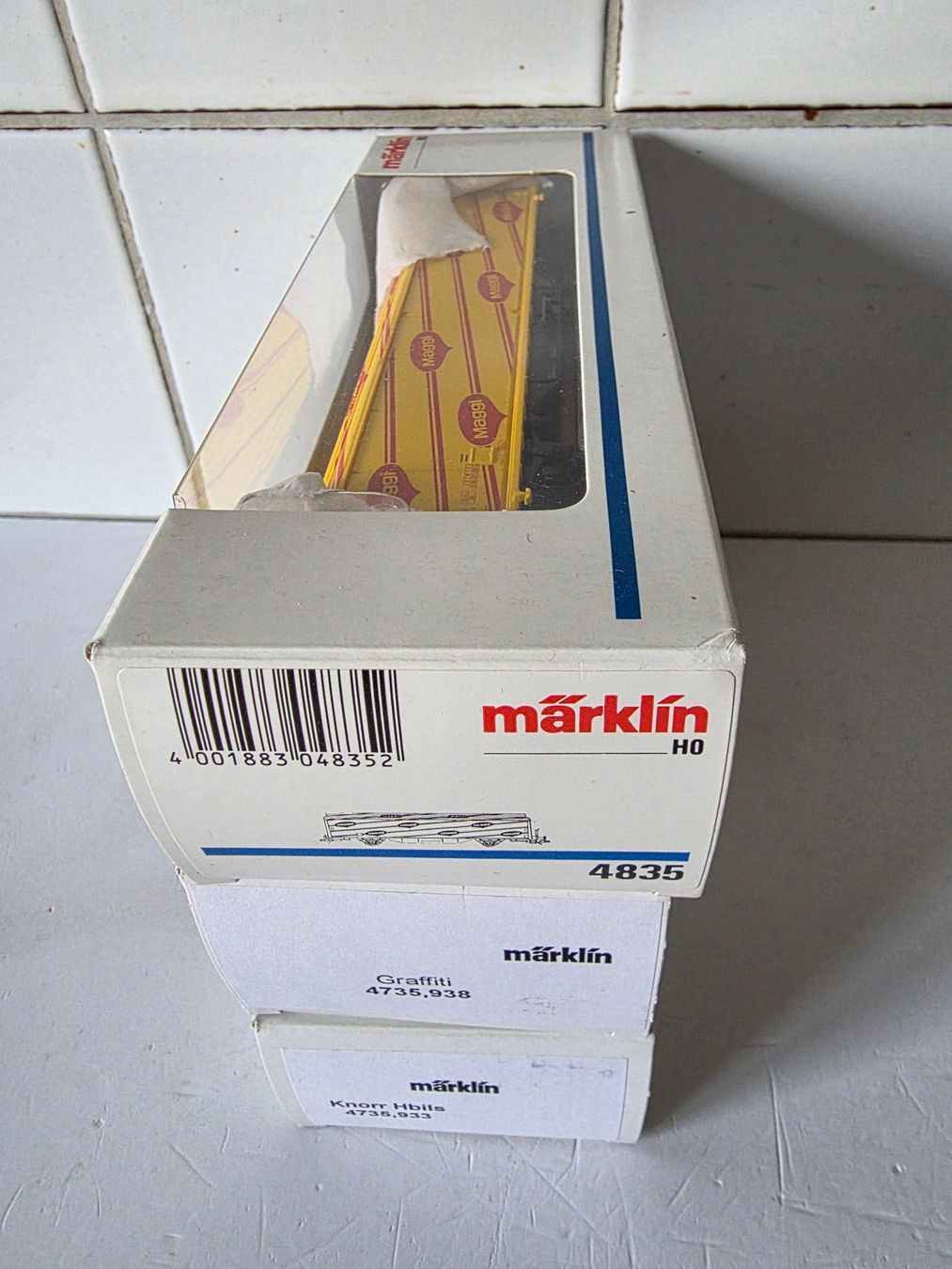 Märklin Modellini di ferrovie: 3 Stück verschiedene Schiebewandwagen – Nuovo e nell'imballaggio originale da Seuzach venduto da Loeckeli01 4