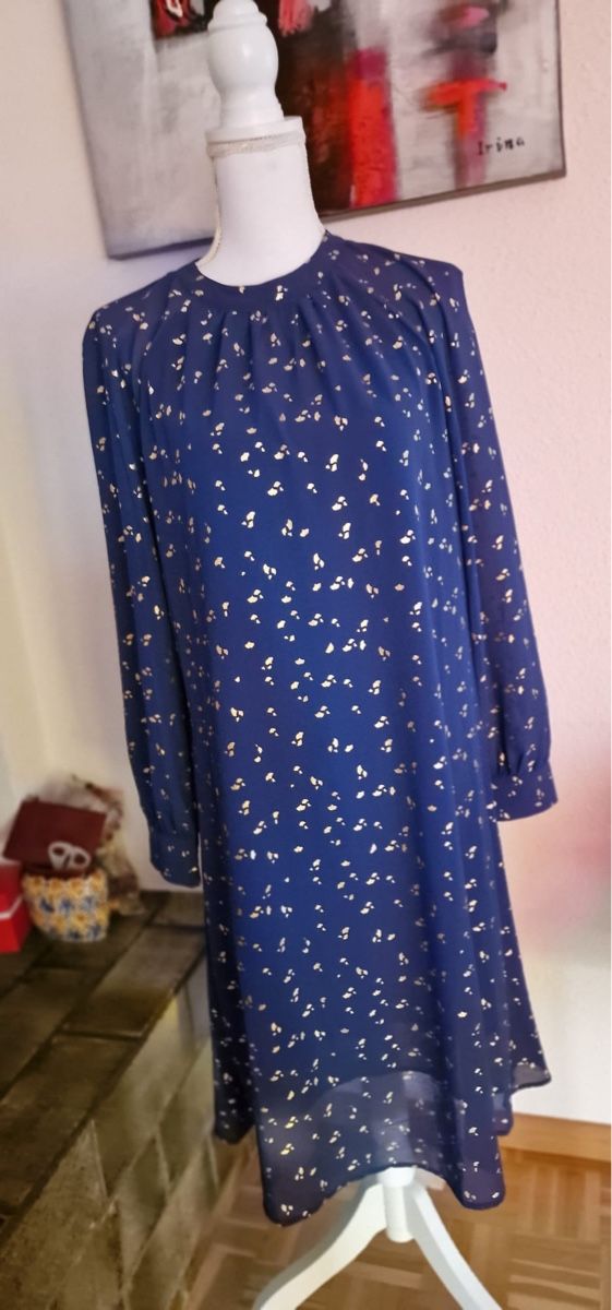 Kleider: Saint Tropez Kleid, blau gemustert, Grösse S, Herbst – Gebraucht aus St. Gallen von mania03 3