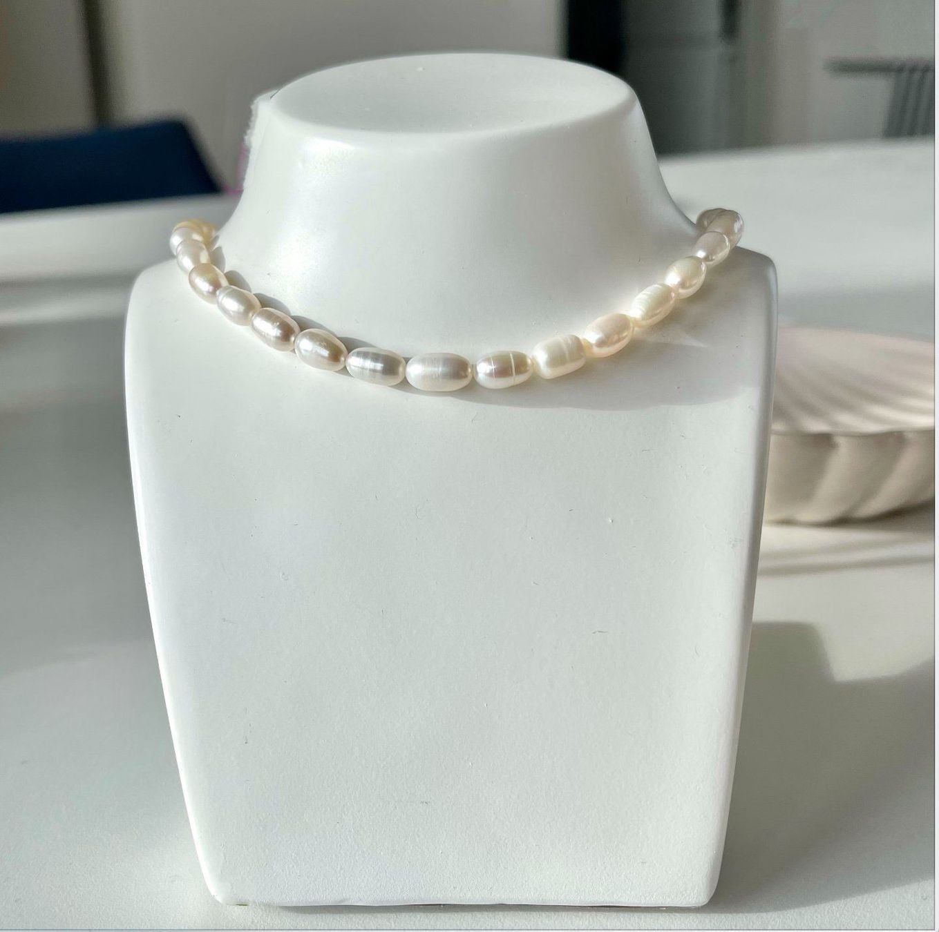 Perle (finte): Klassische reisform echte Perlenkette – Nuovo e nell'imballaggio originale da Romanshorn venduto da JK_Jewelry 1