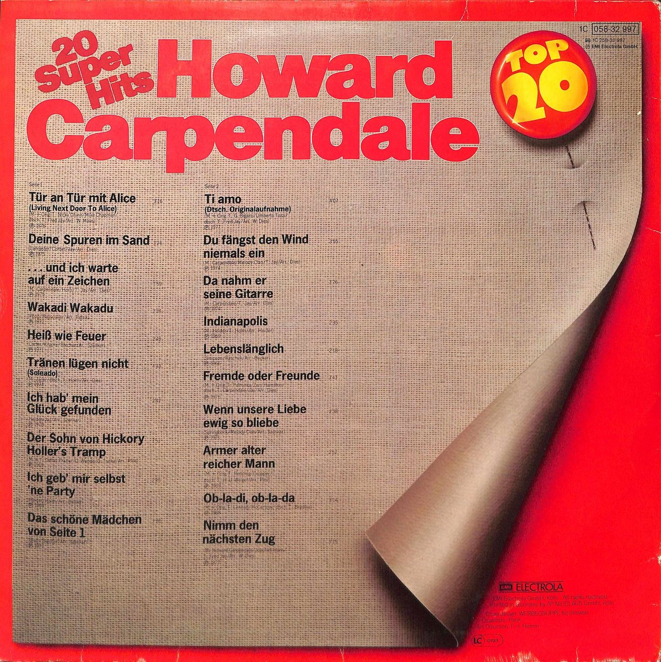 Schallplatten: LP: Howard Carpendale - 20 Super Hits – Gebraucht aus Trimmis von Dres2 1