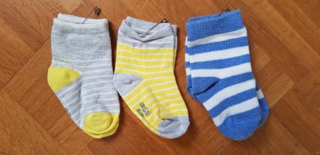 3 Paar Socken, gestreift,  Gr. 15-18