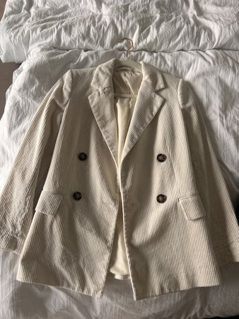 H&M Cord Blazer, Crème, Gr. 34 - Top Zustand