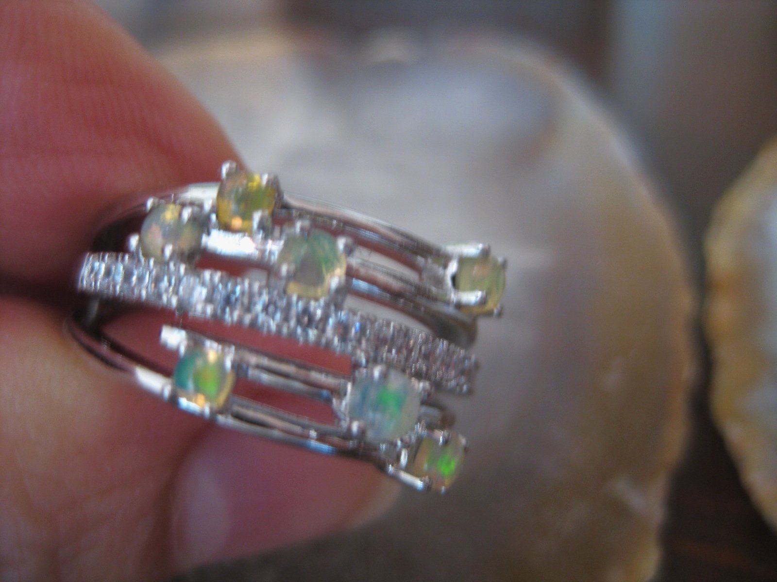Ringe: ST. SILBER 925° ECHT ÀTHIOPIENOPAL RING MP DURCHMESSER 18 – Neu (gemäss Beschreibung) aus Weiningen ZH von actera