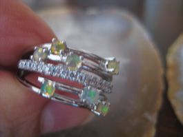 ST. SILBER 925° ECHT ÀTHIOPIENOPAL RING MP DURCHMESSER 18