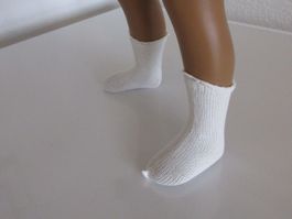 Puppensocken, Socken weiss, grosse Sasha Puppe, 8.5 x 4 cm