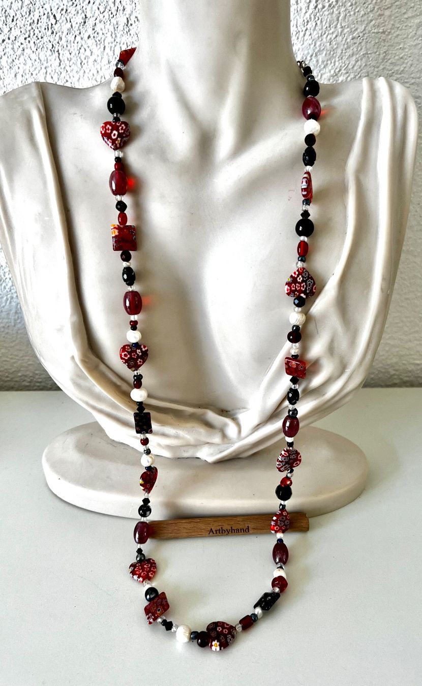 Ketten: Murano Millefiori Longkette – echte Perlen & Silber 925 – Gebraucht aus Ruswil von artbyhand 5