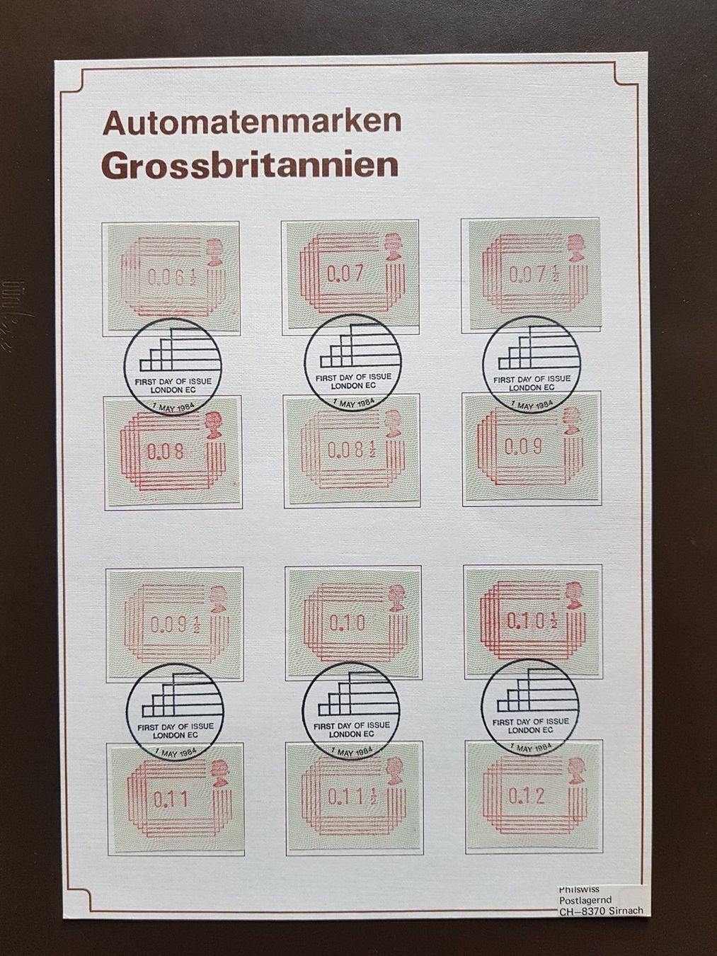Tutti i francobolli: Grossbritannien - Automatenmarken – Usato da Stilli venduto da Mos1 1