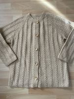 Gilet en tricot beige en laine à boutons, taille M/L