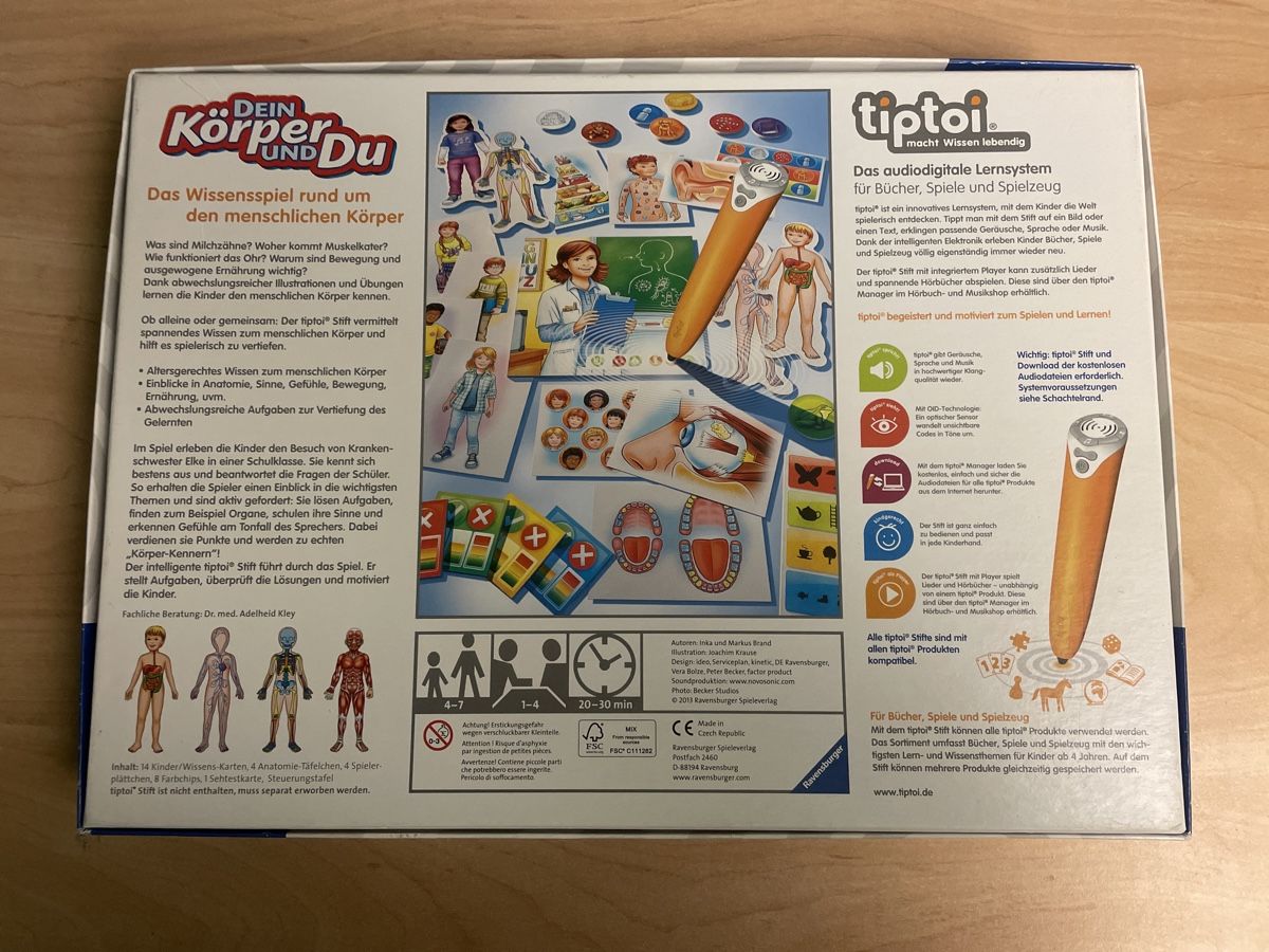 Tiptoi Giochi: Tiptoi Spiel Dein Körper und Du, Ravensburger – Usato da Obergerlafingen venduto da cabo4 2