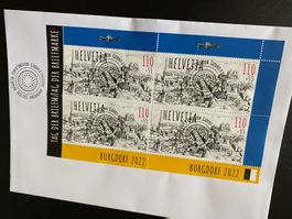 Viererblock  Tag der Briefmarke  Burgdorf 2022  AgTg Stempel
