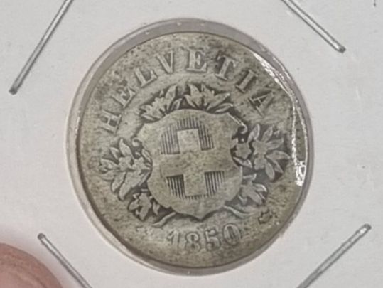 Tutti le monete: 20 rappen 1850 mit Wappen – Usato da Bure venduto da chap981