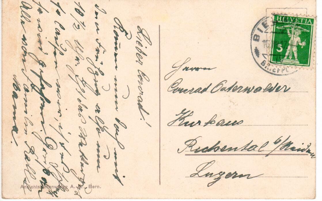 Cartes postales: Bielersee mit Dampfschiff 1917 – D'occasion à Wolhusen par Curver9 1