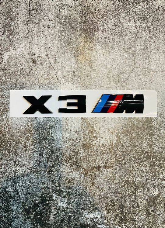 BMW X3M Emblem Logo Schriftzug in Schwarz glänzend NEU | Kaufen auf Ricardo