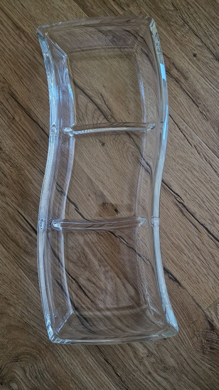 Servierplatten: Elegante Glasplatte Servierplatte 3er Fächer Aperitifteller – Neu (gemäss Beschreibung) aus Mönchaltorf von nzhuravel 1