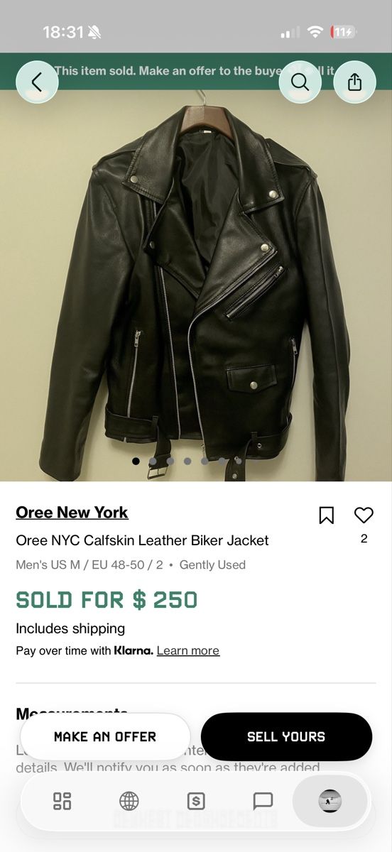 Jacken: Oree NYC Lederjacke / Biker Jacke – Gebraucht aus Kaltbrunn von LuxShop 1