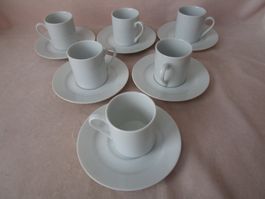 6er-Set Espressotassen  mit Untersetzer Porzellan neu