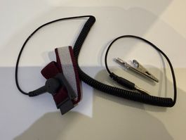 ESD Armband, Stecker-Kroko, Erdungsarmband, Spiralkabel NEU
