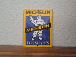 Emailschild Michelin Bibendum Reifen Garage Emaille Schild