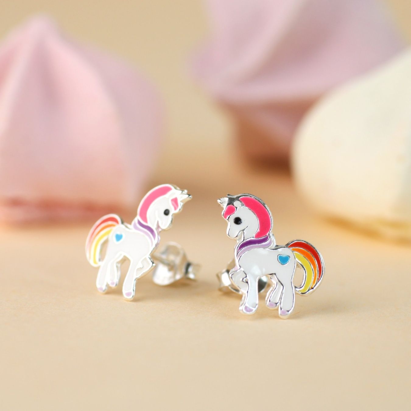 Orecchini pendenti & Orecchini a lobo: Kinder Ohrringe pinkes EINHORN 925 Silber – Nuovo e nell'imballaggio originale da Stallikon venduto da Bergli18 2