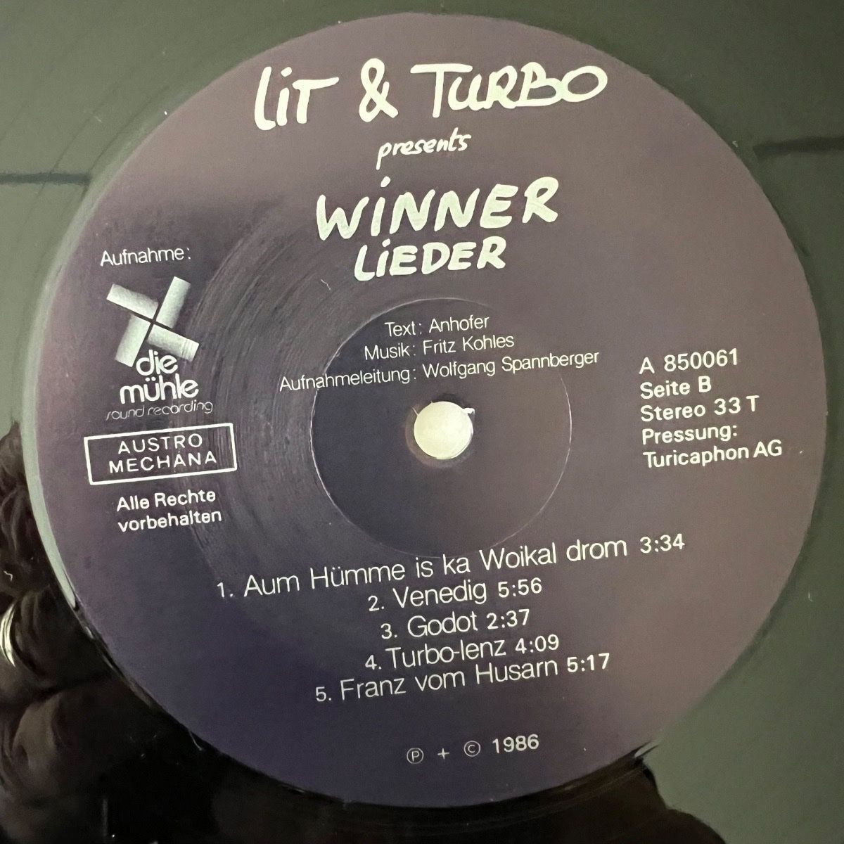 Dischi in vinile: Lit & Turbo - Winner Lieder / 1. Austria-Press. 1986 – Usato da Gais venduto da soundcave57 2